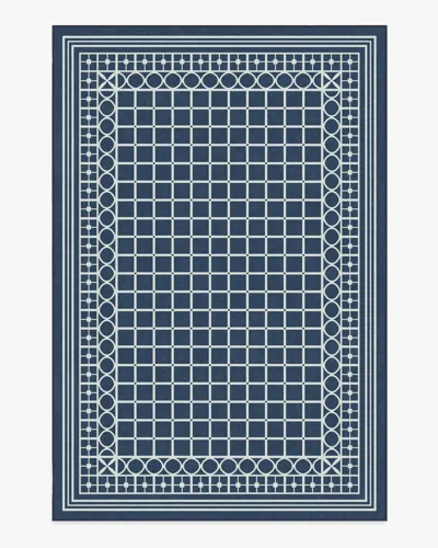 Ruggable Palm Beach Navy Flatwoven Rug By Gray Malin In Blue