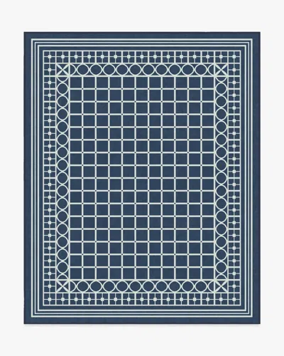 Ruggable Palm Beach Navy Flatwoven Rug By Gray Malin In Blue
