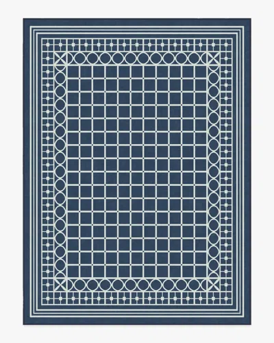 Ruggable Palm Beach Navy Flatwoven Rug By Gray Malin In Blue
