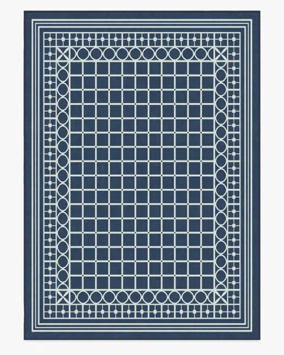 Ruggable Palm Beach Navy Flatwoven Rug By Gray Malin In Blue