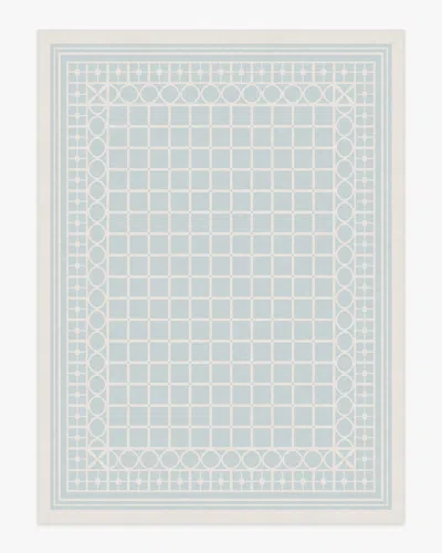 Ruggable Palm Beach Powder Blue Flatwoven Rug By Gray Malin