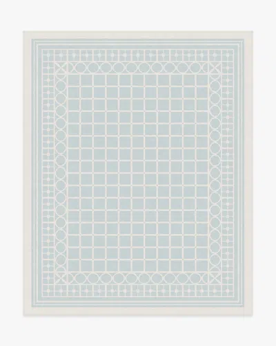 Ruggable Palm Beach Powder Blue Flatwoven Rug By Gray Malin