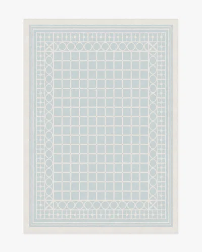 Ruggable Palm Beach Powder Blue Flatwoven Rug By Gray Malin