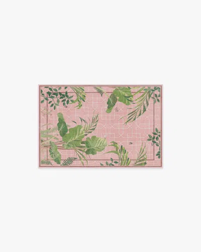 Ruggable Palm House Rose Flatwoven Rug By Sanderson In Pink