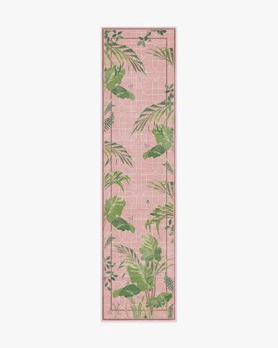 Ruggable Palm House Rose Flatwoven Rug By Sanderson In Pink