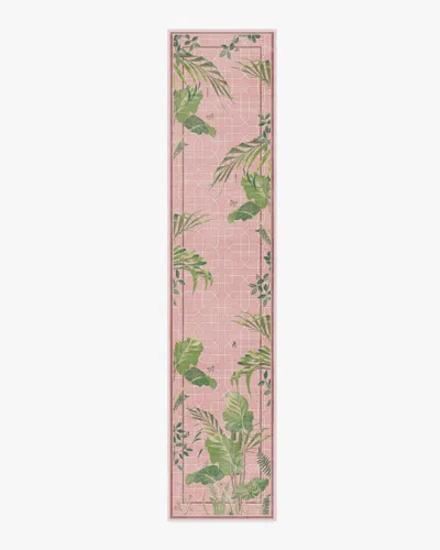 Ruggable Palm House Rose Flatwoven Rug By Sanderson In Pink