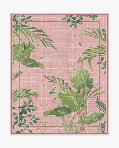 Ruggable Palm House Rose Flatwoven Rug By Sanderson In Pink
