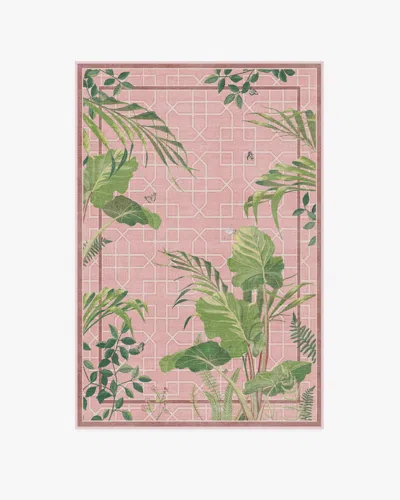 Ruggable Palm House Rose Flatwoven Rug By Sanderson In Pink