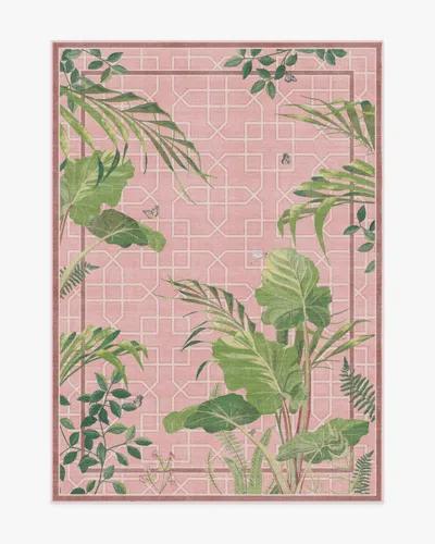 Ruggable Palm House Rose Flatwoven Rug By Sanderson In Pink