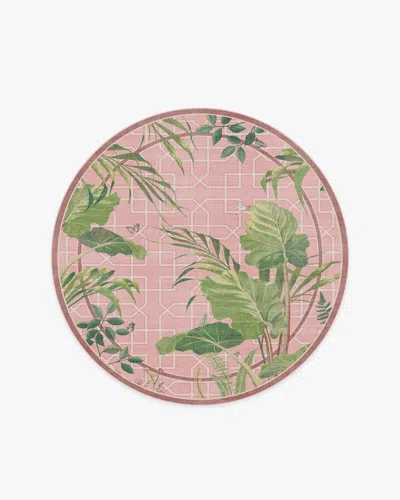 Ruggable Palm House Rose Flatwoven Rug By Sanderson In Pink