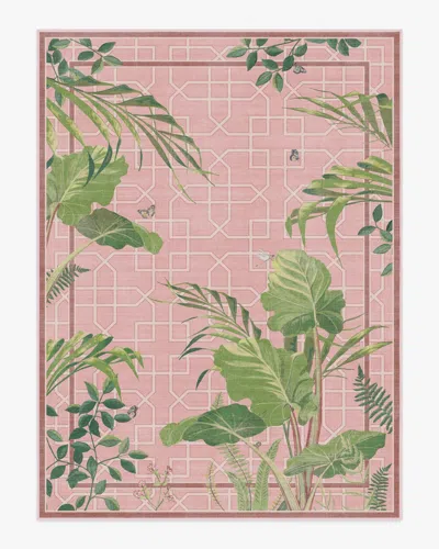 Ruggable Palm House Rose Flatwoven Rug By Sanderson In Pink