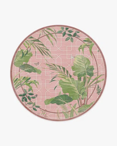 Ruggable Palm House Rose Flatwoven Rug By Sanderson In Pink