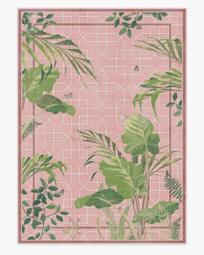 Ruggable Palm House Rose Flatwoven Rug By Sanderson In Pink