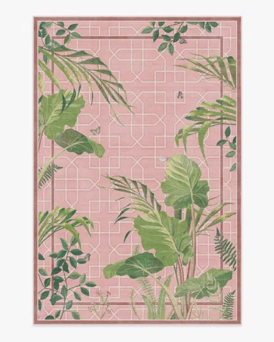 Ruggable Palm House Rose Flatwoven Rug By Sanderson In Pink
