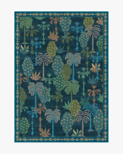 Ruggable Palmistry Midnight Flatwoven Rug By Jungalow In Blue