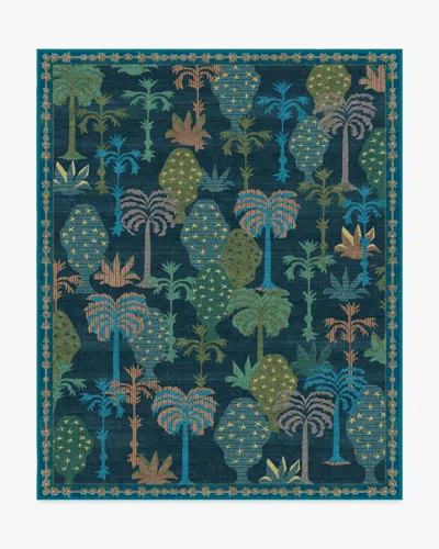 Ruggable Palmistry Midnight Flatwoven Rug By Jungalow In Blue