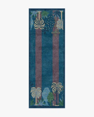 Ruggable Palmistry Pinstripe Blue Flatwoven Rug By Jungalow