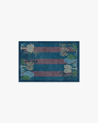 Ruggable Palmistry Pinstripe Blue Flatwoven Rug By Jungalow