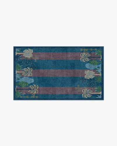 Ruggable Palmistry Pinstripe Blue Flatwoven Rug By Jungalow