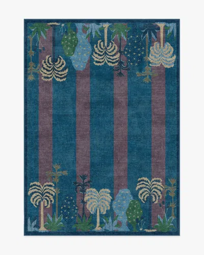 Ruggable Palmistry Pinstripe Blue Flatwoven Rug By Jungalow
