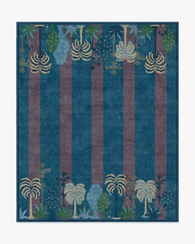 Ruggable Palmistry Pinstripe Blue Flatwoven Rug By Jungalow