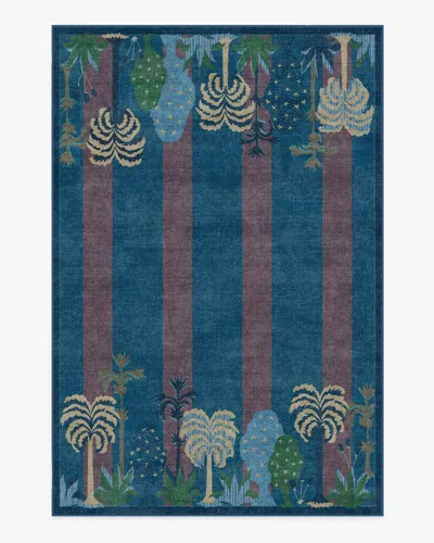 Ruggable Palmistry Pinstripe Blue Flatwoven Rug By Jungalow