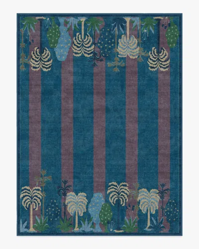 Ruggable Palmistry Pinstripe Blue Flatwoven Rug By Jungalow