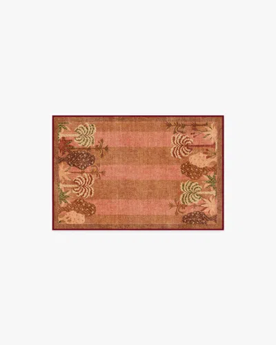Ruggable Palmistry Pinstripe Warm Brown Flatwoven Rug By Jungalow