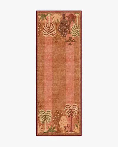 Ruggable Palmistry Pinstripe Warm Brown Flatwoven Rug By Jungalow