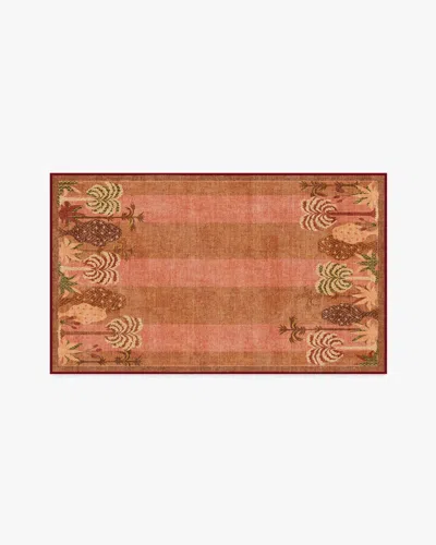 Ruggable Palmistry Pinstripe Warm Brown Flatwoven Rug By Jungalow