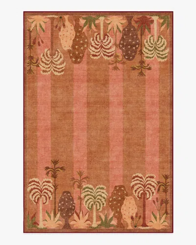 Ruggable Palmistry Pinstripe Warm Brown Flatwoven Rug By Jungalow
