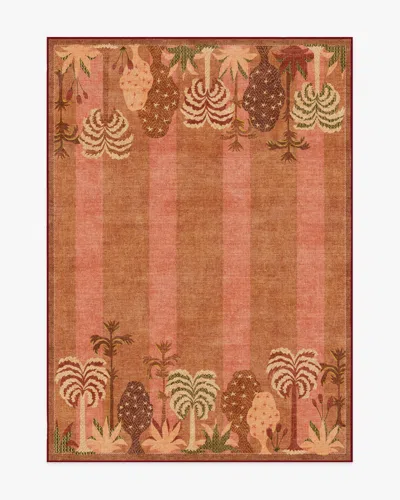 Ruggable Palmistry Pinstripe Warm Brown Flatwoven Rug By Jungalow