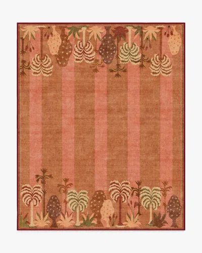 Ruggable Palmistry Pinstripe Warm Brown Flatwoven Rug By Jungalow