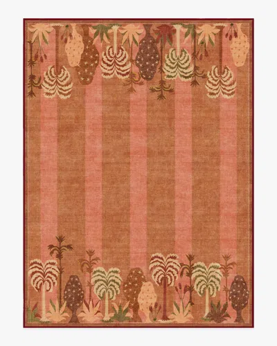 Ruggable Palmistry Pinstripe Warm Brown Flatwoven Rug By Jungalow