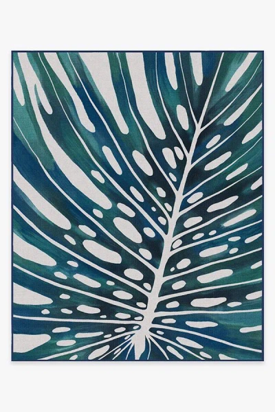 Ruggable Panama Teal Blue Outdoor Rug