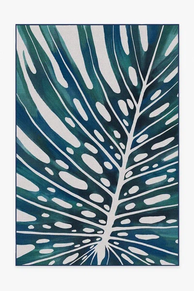 Ruggable Panama Teal Blue Outdoor Rug