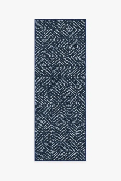 Ruggable Parquet Navy Outdoor Rug In Blue
