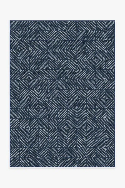 Ruggable Parquet Navy Outdoor Rug In Blue