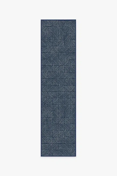 Ruggable Parquet Navy Outdoor Rug In Blue