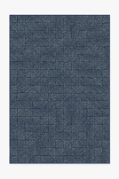 Ruggable Parquet Navy Outdoor Rug In Blue