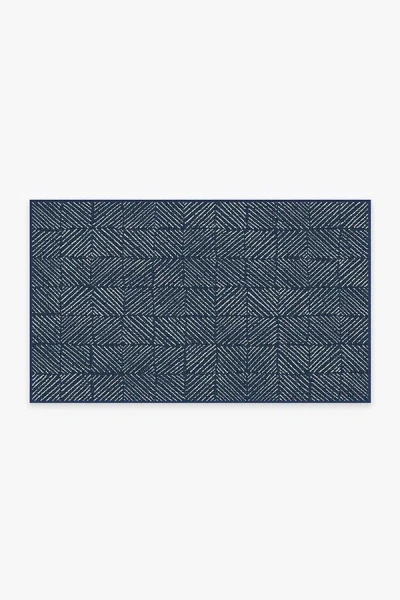 Ruggable Parquet Navy Outdoor Rug In Blue