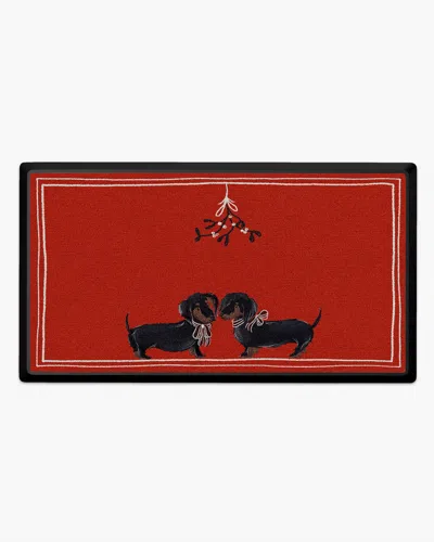Ruggable Pawlished Holiday Doxie Large Doormat In Multi