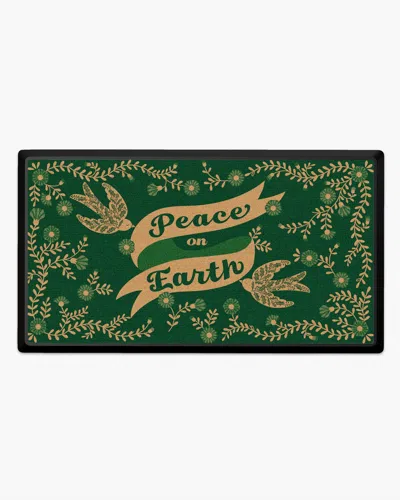 Ruggable Peace On Earth Green Large Doormat