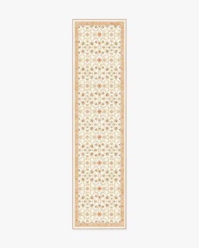Ruggable Persian Scroll Cream Flatwoven Rug By Morris & Co. In Brown