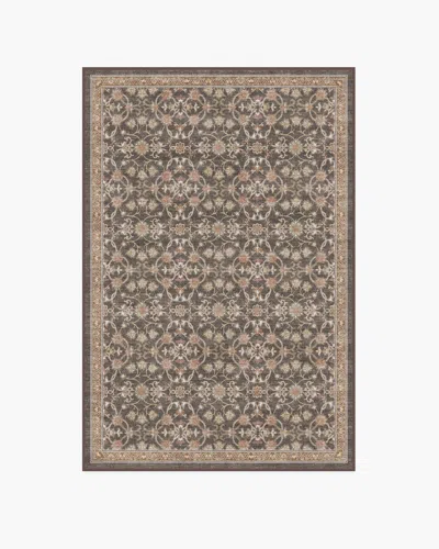 Ruggable Persian Scroll Dark Wood Flatwoven Rug By Morris & Co. In Brown