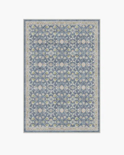 Ruggable Persian Scroll Slate Blue Flatwoven Rug By Morris & Co.