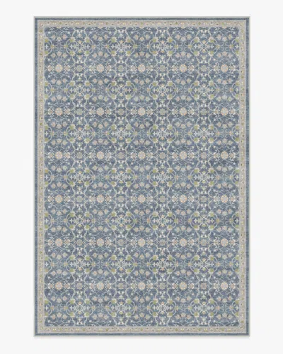 Ruggable Persian Scroll Slate Blue Flatwoven Rug By Morris & Co.