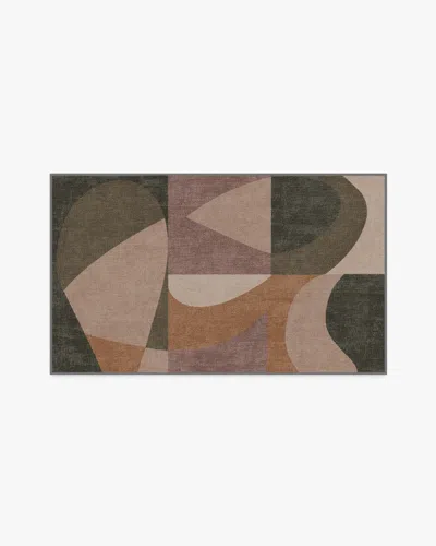 Ruggable Philippe Olive & Mauve Flatwoven Rug By Jonathan Adler In Brown