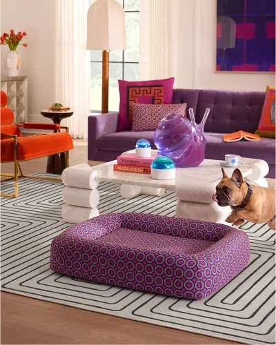 Ruggable Piccadilly Fuchsia Woven Bolster Pet Bed By Jonathan Adler In Pink