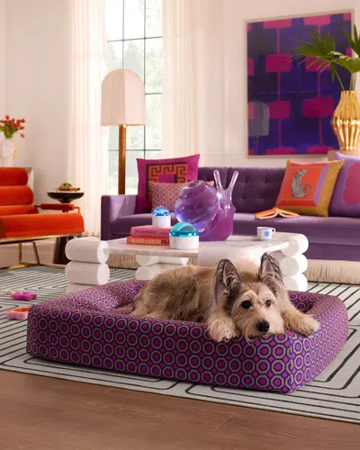 Ruggable Piccadilly Fuchsia Woven Bolster Pet Bed By Jonathan Adler In Pink